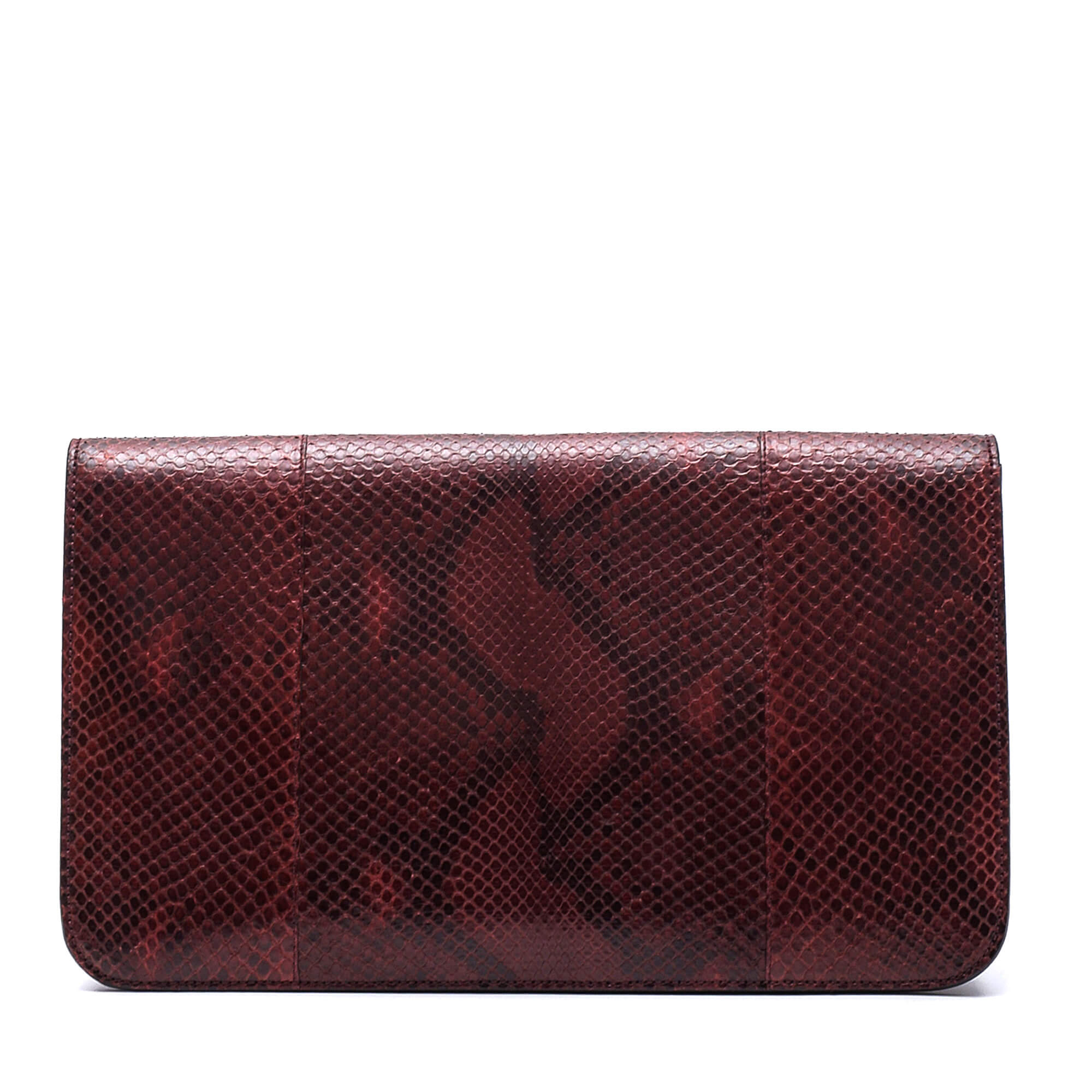 Gucci - Burgundy Leather Jackie O Oversized Clutch